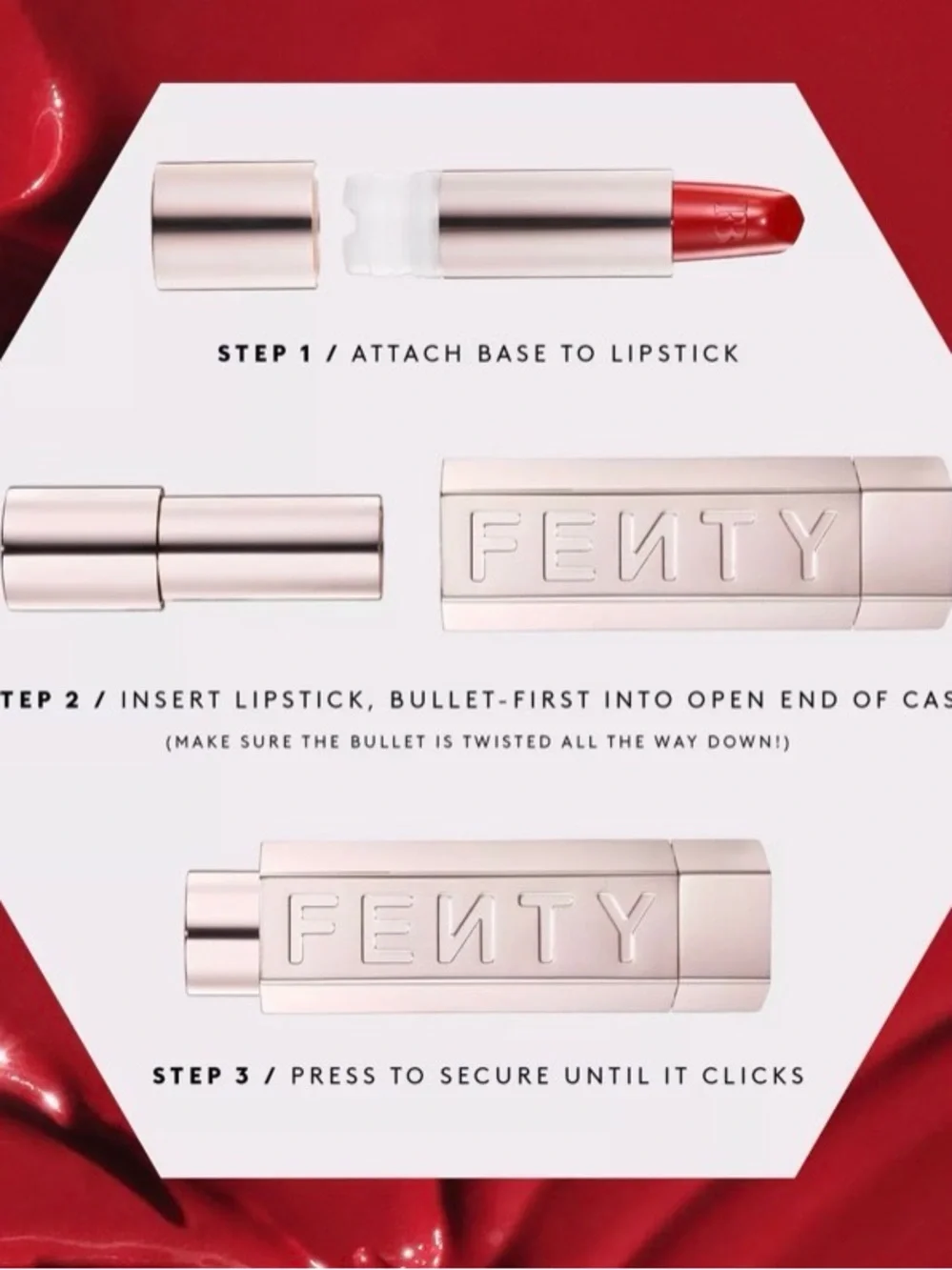Fenty Beauty Icon VIP Lips Danger Danc’r Refillable Lipstick + Black Case